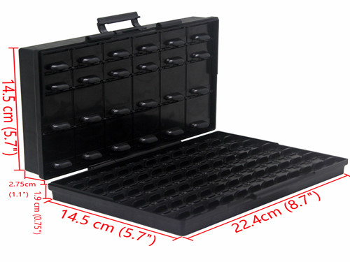 AideTek BOXALL96AS 96 Compartments Anti-static ESD Safe Enclosure SMD SMT IC Diode Parts Organizer